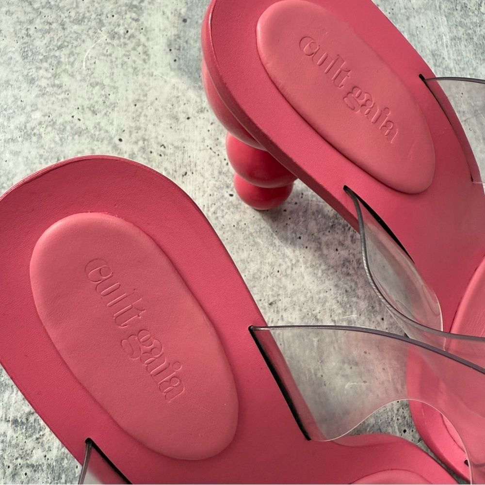 Cult Gaia Vita Vinyl Stacked Heel Mules 39 - Picture 3 of 6